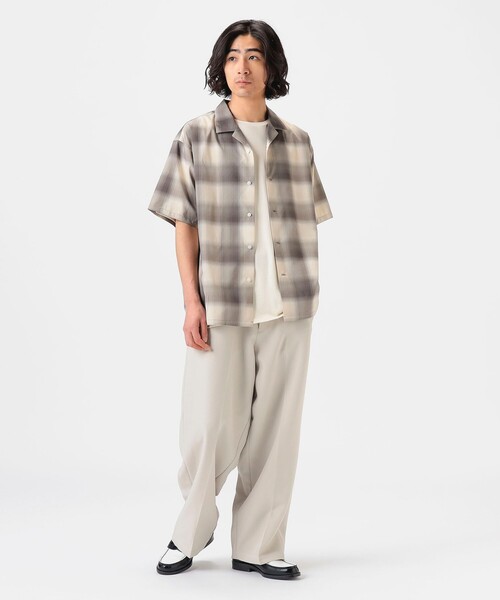 B:MING by BEAMS（ビーミングバイビームス）の「ポリエステル リップストップ ショートスリーブ シャツ（シャツ/ブラウス・メンズ・グレー/サックスブルー・SMALL/LARGE/MEDIUM/X-LARGE）」の3枚目の写真