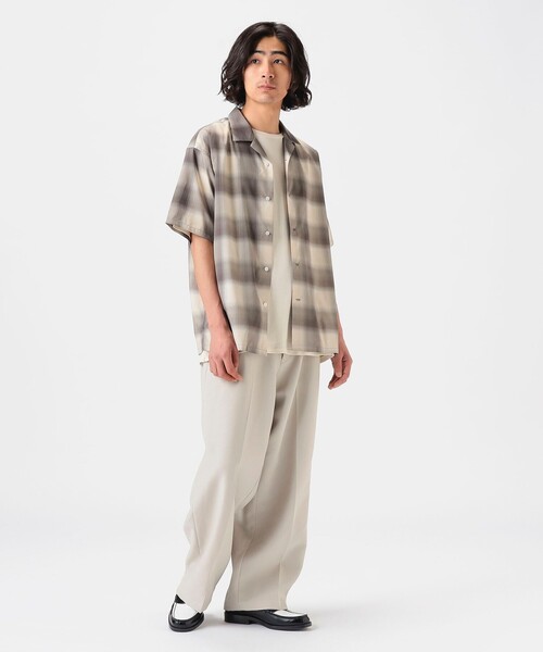 B:MING by BEAMS（ビーミングバイビームス）の「ポリエステル リップストップ ショートスリーブ シャツ（シャツ/ブラウス・メンズ・グレー/サックスブルー・SMALL/LARGE/MEDIUM/X-LARGE）」の4枚目の写真