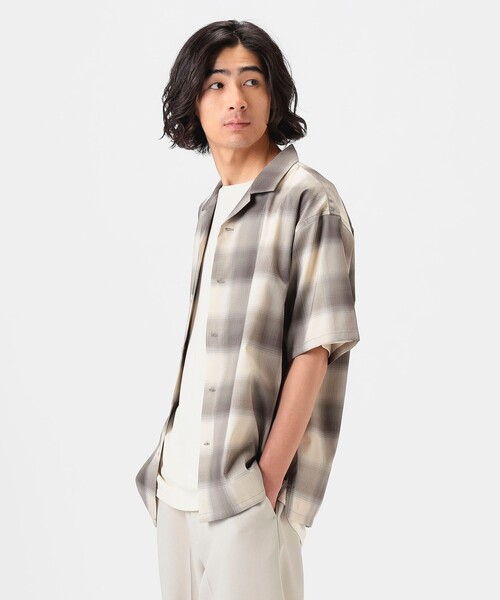 B:MING by BEAMS（ビーミングバイビームス）の「ポリエステル リップストップ ショートスリーブ シャツ（シャツ/ブラウス・メンズ・グレー/サックスブルー・SMALL/LARGE/MEDIUM/X-LARGE）」の5枚目の写真
