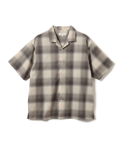 B:MING by BEAMS（ビーミングバイビームス）の「ポリエステル リップストップ ショートスリーブ シャツ（シャツ/ブラウス・メンズ・グレー/サックスブルー・SMALL/LARGE/MEDIUM/X-LARGE）」の6枚目の写真