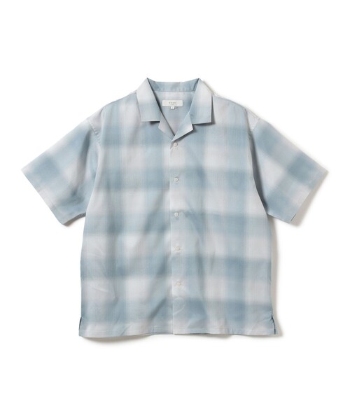 B:MING by BEAMS（ビーミングバイビームス）の「ポリエステル リップストップ ショートスリーブ シャツ（シャツ/ブラウス・メンズ・グレー/サックスブルー・SMALL/LARGE/MEDIUM/X-LARGE）」の9枚目の写真