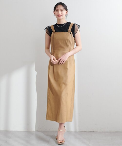 natural couture(ナチュラルクチュール)の「リボンディティールジャンスカワンピース(ワンピース・レディース・インディゴブルー/ベージュ/アイボリー/グレー・FREE)」の12枚目の写真