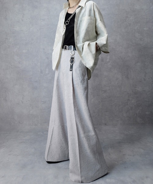 Spielio（シュピーリオ）の「【Spielio】Foil printed embossed slacks/ 箔プリントシボ加工スラックス（スラックス・メンズ・グレー/ブラック・M/L）」の14枚目の写真