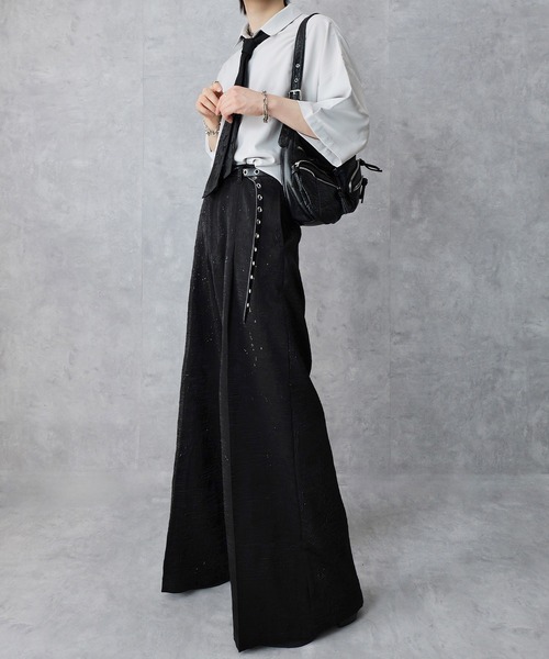 Spielio（シュピーリオ）の「【Spielio】Foil printed embossed slacks