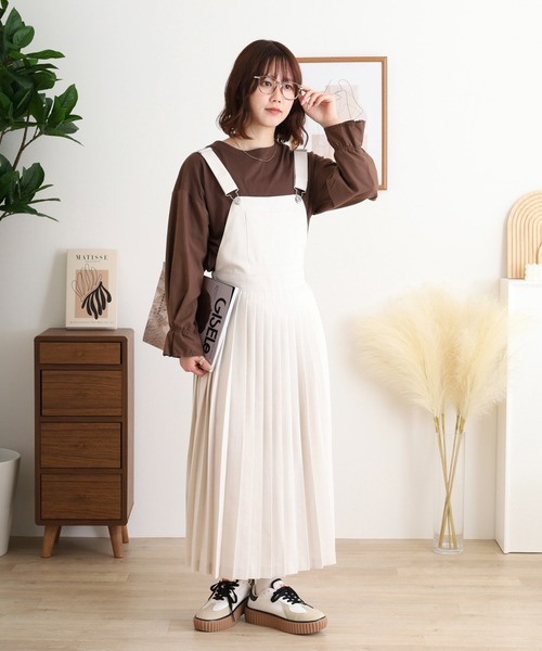 セール】nohea プリーツスカートサロペット（ジャンパースカート