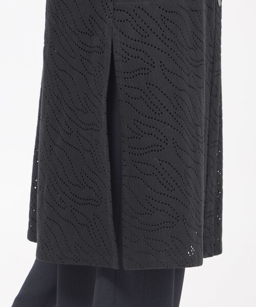 【ウォッシャブル】パンチングゼブラロングジレ