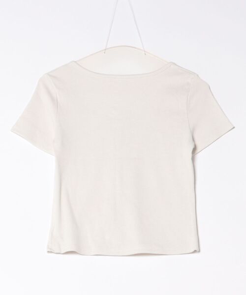 SpRay（スプレイ）の「テレコレ－スリボントップス（Tシャツ/カットソー・レディース・ブラック/サックスブルー/グレー/ホワイト/ピンク・FREE）」の6枚目の写真