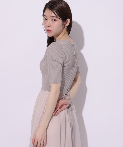 Rirandture（リランドチュール）の「５分袖エアリードッキングワンピース（ワンピース・レディース・オフホワイト/ブルー系その他3/ピンク系その他/ブラック・2/1）」の5枚目の写真