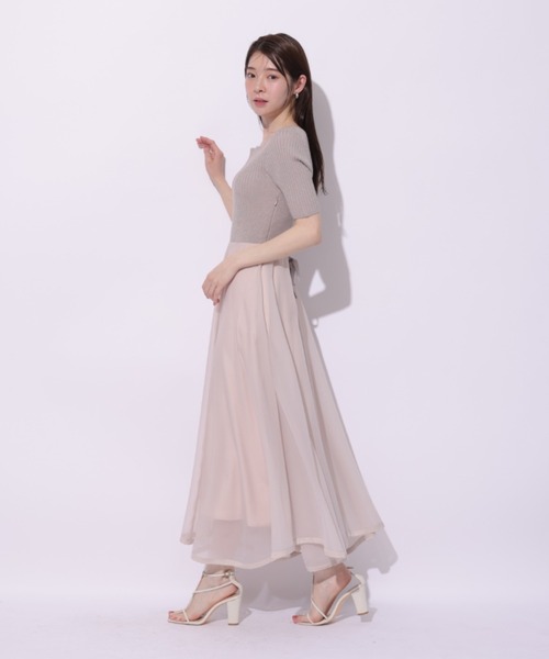 Rirandture（リランドチュール）の「５分袖エアリードッキングワンピース（ワンピース・レディース・オフホワイト/ブルー系その他3/ピンク系その他/ブラック・2/1）」の7枚目の写真