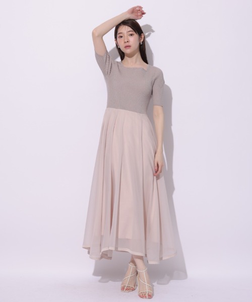 Rirandture（リランドチュール）の「５分袖エアリードッキングワンピース（ワンピース・レディース・オフホワイト/ブルー系その他3/ピンク系その他/ブラック・2/1）」の8枚目の写真