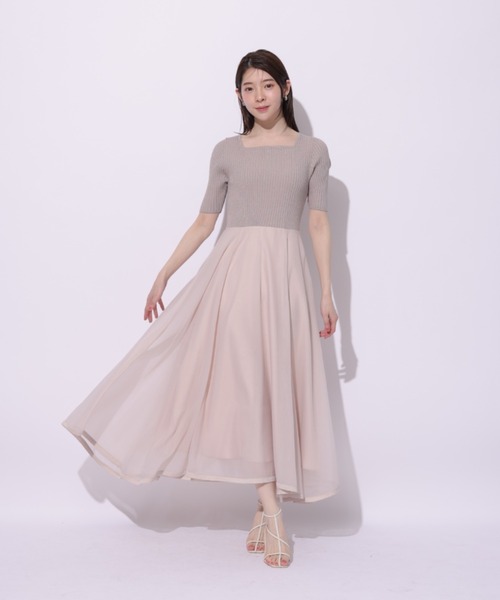 Rirandture（リランドチュール）の「５分袖エアリードッキングワンピース（ワンピース・レディース・オフホワイト/ブルー系その他3/ピンク系その他/ブラック・2/1）」の10枚目の写真