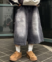 ストリート 韓国 加工デニム ハーフパンツ デニム ハーフパンツ レディース 韓国 ファッション 夏 ショート