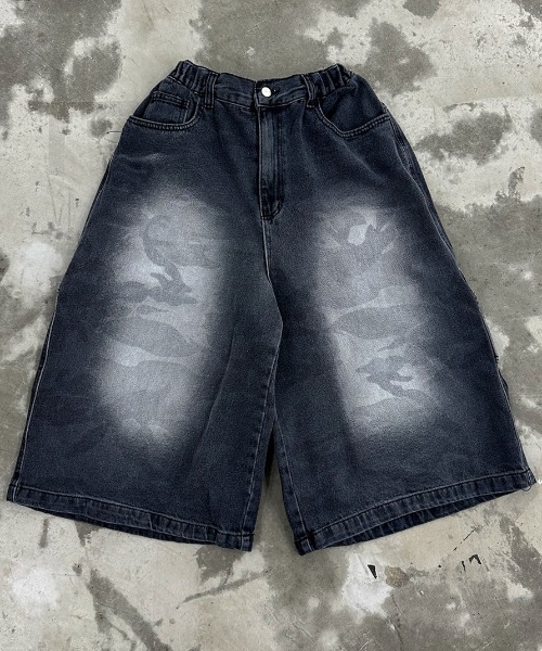 A'GEM/9 × .kom 『A'gem/エージェム』 ウォッシュ加工デニムバギー