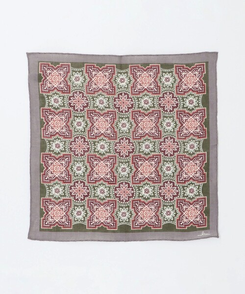 UNITED ARROWS(ユナイテッドアローズ)の「<molteni> エスニック プリント ポケットチーフ(バンダナ/スカーフ・メンズ・ベージュ/グレー/イエロー・FREE)」の8枚目の写真