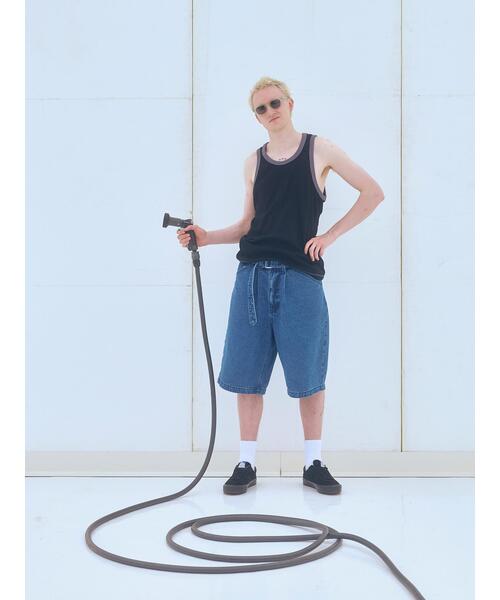 BEAVER（ビーバー）の「B omnivore/ビーオムニボー　DENIM BELT SHORTS デニムベルトショーツ（その他パンツ・メンズ・ブラック/ブルー・L/M）」の12枚目の写真