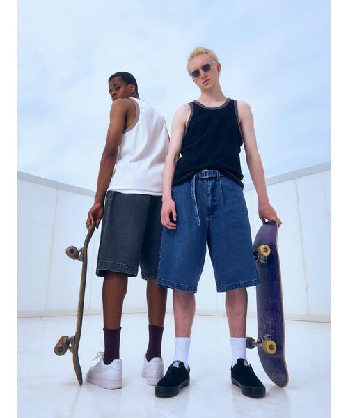 BEAVER（ビーバー）の「B omnivore/ビーオムニボー　DENIM BELT SHORTS デニムベルトショーツ（その他パンツ・メンズ・ブラック/ブルー・L/M）」の13枚目の写真