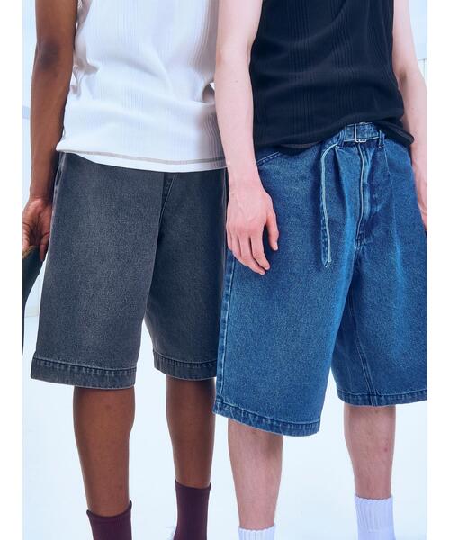 BEAVER（ビーバー）の「B omnivore/ビーオムニボー　DENIM BELT SHORTS デニムベルトショーツ（その他パンツ・メンズ・ブラック/ブルー・L/M）」の14枚目の写真