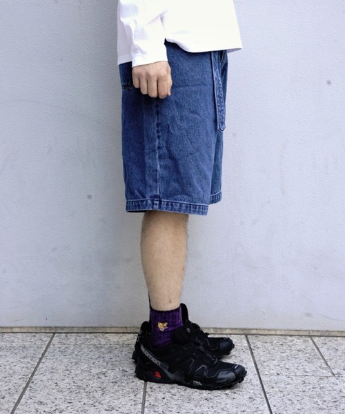 BEAVER（ビーバー）の「B omnivore/ビーオムニボー　DENIM BELT SHORTS デニムベルトショーツ（その他パンツ・メンズ・ブラック/ブルー・L/M）」の4枚目の写真