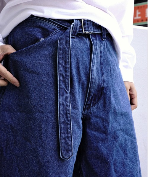 BEAVER（ビーバー）の「B omnivore/ビーオムニボー　DENIM BELT SHORTS デニムベルトショーツ（その他パンツ・メンズ・ブラック/ブルー・L/M）」の3枚目の写真