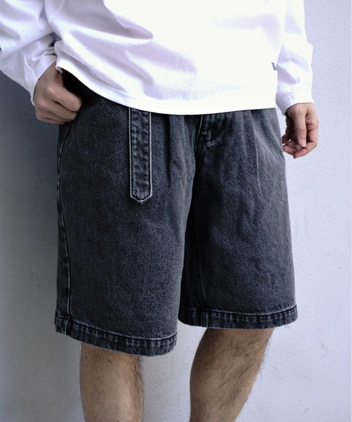 BEAVER（ビーバー）の「B omnivore/ビーオムニボー　DENIM BELT SHORTS デニムベルトショーツ（その他パンツ・メンズ・ブラック/ブルー・L/M）」の7枚目の写真