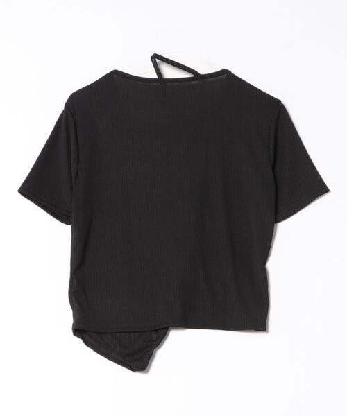 COMON＋（コモンプラス）の「サイド編み上げ リボンタイプ 半袖Tシャツ カットソー（シャツ/ブラウス・レディース・ブラック/ブラウン・M/L）」の10枚目の写真