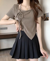 COMON＋（コモンプラス）の「サイド編み上げ リボンタイプ 半袖Tシャツ カットソー（シャツ/ブラウス）」