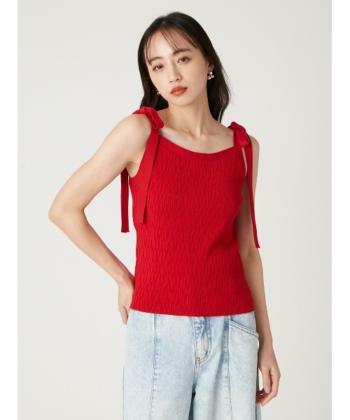 フレイアイディー　ショルダーリボンニットプルオーバー／ウォッシャブル FRAY I.D（フレイアイディー）の「ショルダーリボンニットプル