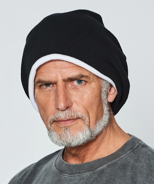 ACANTHUS（アカンサス）の「mko12817-Balloon Knit Cap ニットキャップ（ニットキャップ/ビーニー・メンズ・ホワイト/ブラック・FREE）」の2枚目の写真