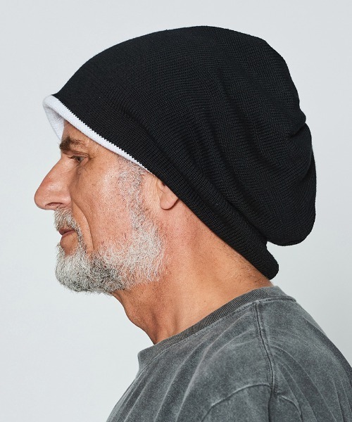 ACANTHUS（アカンサス）の「mko12817-Balloon Knit Cap ニットキャップ（ニットキャップ/ビーニー・メンズ・ホワイト/ブラック・FREE）」の3枚目の写真