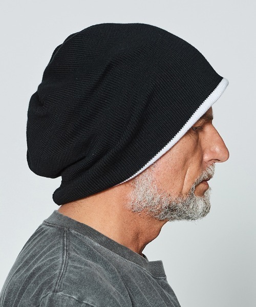 ACANTHUS（アカンサス）の「mko12817-Balloon Knit Cap ニットキャップ（ニットキャップ/ビーニー・メンズ・ホワイト/ブラック・FREE）」の4枚目の写真