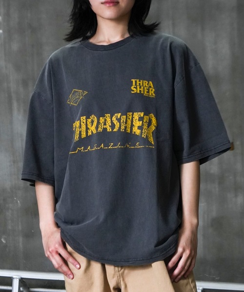 THRASHER(スラッシャー)の「GAME LOGO S/S PIGMENT T-SHIRTS / スラッシャーゲームロゴピグメント半袖T-シャツ(Tシャツ/カットソー・メンズ・ブラック×イエロー/ブラック×ホワイト/ブラック×ブラック・MEDIUM/LARGE/X-LARGE)」の2枚目の写真
