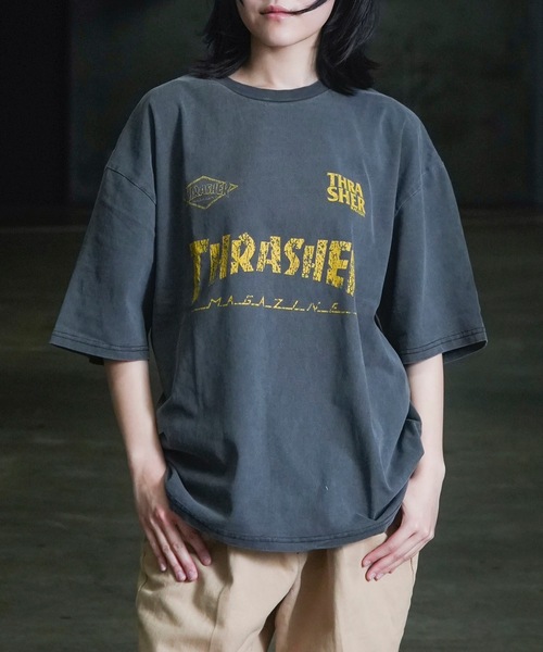 THRASHER(スラッシャー)の「GAME LOGO S/S PIGMENT T-SHIRTS / スラッシャーゲームロゴピグメント半袖T-シャツ(Tシャツ/カットソー・メンズ・ブラック×イエロー/ブラック×ホワイト/ブラック×ブラック・MEDIUM/LARGE/X-LARGE)」の8枚目の写真