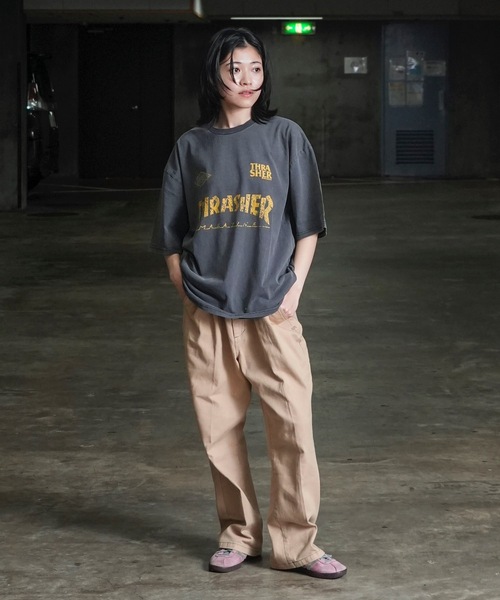 THRASHER(スラッシャー)の「GAME LOGO S/S PIGMENT T-SHIRTS / スラッシャーゲームロゴピグメント半袖T-シャツ(Tシャツ/カットソー・メンズ・ブラック×イエロー/ブラック×ホワイト/ブラック×ブラック・MEDIUM/LARGE/X-LARGE)」の10枚目の写真