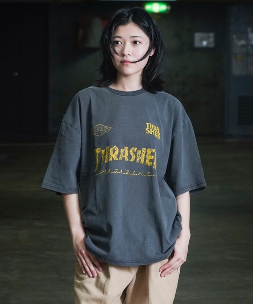 THRASHER(スラッシャー)の「GAME LOGO S/S PIGMENT T-SHIRTS / スラッシャーゲームロゴピグメント半袖T-シャツ(Tシャツ/カットソー・メンズ・ブラック×イエロー/ブラック×ホワイト/ブラック×ブラック・MEDIUM/LARGE/X-LARGE)」の5枚目の写真