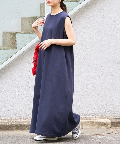 DABUWAWA 半袖 Aライン スリムワンピース ショート French Blue セール】限定展開 半袖 Aライン シルエット ワンピース