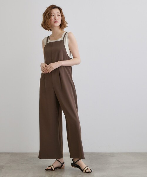 our きれいめサロペット　チャコールグレー ゆったりシルエットのサロペット チャコールグレー
