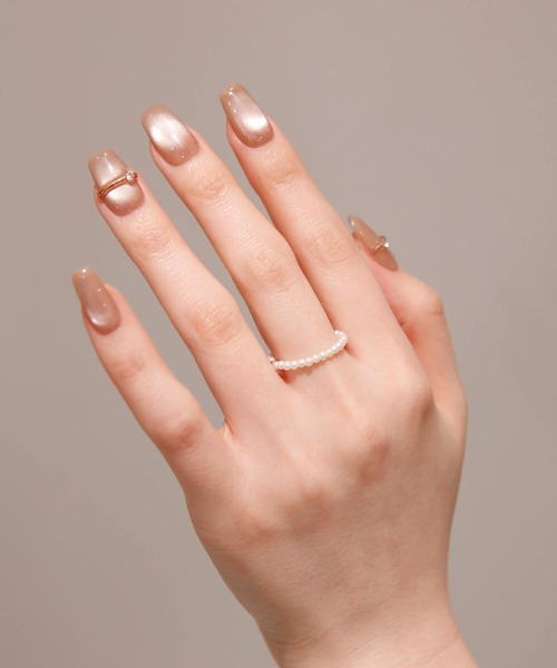 Anail（エーネイル）の「3D水光ネイルリングネイルシアーコーラルピンクマグネットスクエアネイルチップ（ネイルシール/ネイルチップ・レディース・ピンク・LARGE/MEDIUM/SMALL）」の8枚目の写真