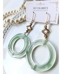 【MUURABBTI】グリーンフープのピアス(MA)