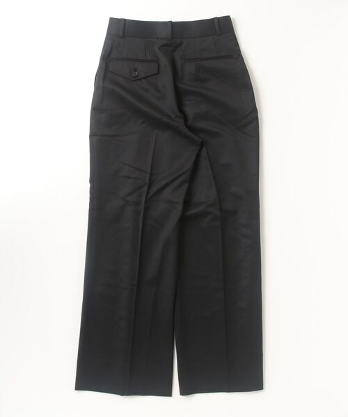 WOOL GABARDINE FOLDED WIDE TROUSERS（スラックス）｜JOHN