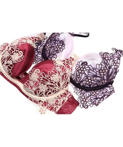 LINGERIEAM(ランジェリアム)の「ノーブルジュエルトリックリフト(D・Eカップ)(ブラジャー・レディース・パープル/ボルドー・D65/D70/D75/E65/E70/E75)」の7枚目の写真