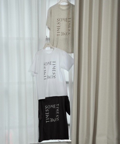 lawgy（ラウジー）の「square logo t shirt / スクエアロゴtシャツ（Tシャツ/カットソー・レディース・チャコール/ホワイト/オートミール・FREE）」の16枚目の写真