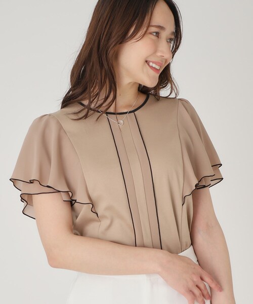 COUP DE CHANCE（クードシャンス）の「◆【洗える／日本製】ジャージプルオーバー（Tシャツ/カットソー・レディース・ブラック/ホワイト/ブルー系その他/ベージュ/オレンジ・36/38/40/34）」の4枚目の写真