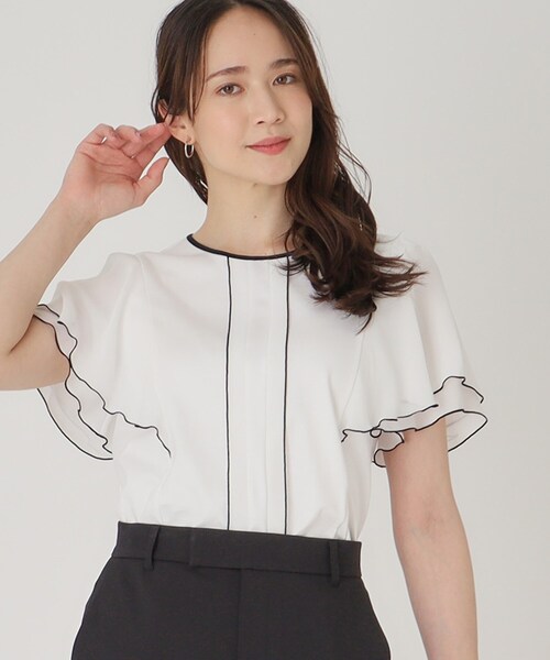 COUP DE CHANCE（クードシャンス）の「◆【洗える／日本製】ジャージプルオーバー（Tシャツ/カットソー・レディース・ブラック/ホワイト/ブルー系その他/ベージュ/オレンジ・36/38/40/34）」の2枚目の写真