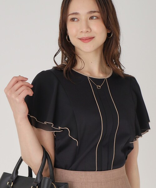 COUP DE CHANCE（クードシャンス）の「◆【洗える／日本製】ジャージプルオーバー（Tシャツ/カットソー・レディース・ブラック/ホワイト/ブルー系その他/ベージュ/オレンジ・36/38/40/34）」の3枚目の写真