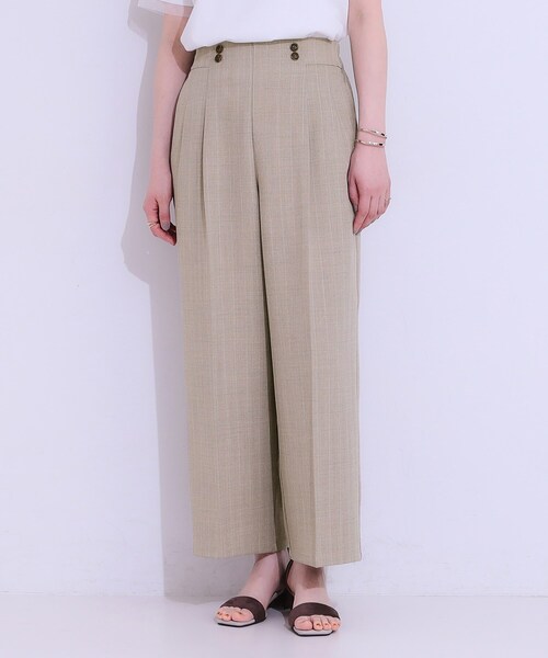 DRESKIP（ドレスキップ）の「【セットアップ可】麻調ストライプワイドパンツ（その他パンツ・レディース・ブラック/グレー/ブラウン系・01/02/03/04）」の12枚目の写真