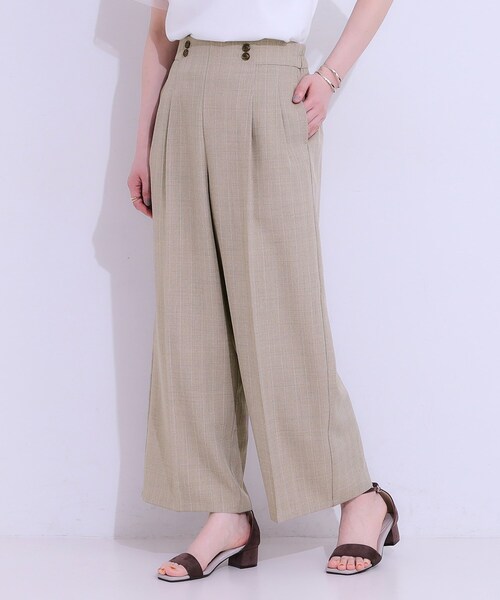 DRESKIP（ドレスキップ）の「【セットアップ可】麻調ストライプワイドパンツ（その他パンツ・レディース・ブラック/グレー/ブラウン系・01/02/03/04）」の13枚目の写真