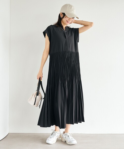 ワッシャー プリーツ ワンピース　新品タグ付き size SHORTあり］ワッシャー プリーツ ワンピース（ワンピース