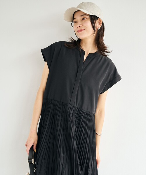 size SHORTあり］ワッシャー プリーツ ワンピース（ワンピース