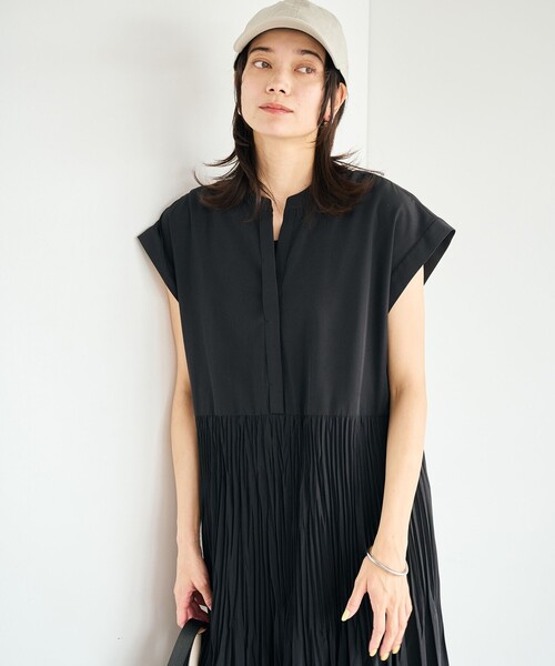 ユナイテッドアローズ　グリーンレーベル　ワッシャープリーツワンピース size SHORTあり］ワッシャー プリーツ ワンピース（UNITED