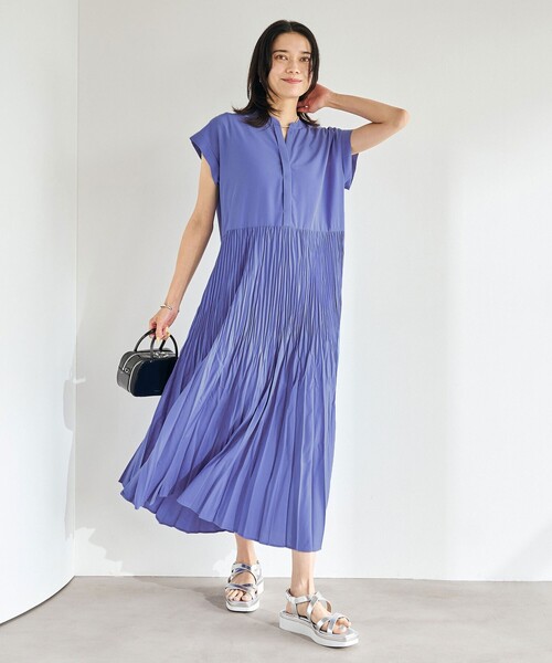 ワッシャープリーツワンピース size SHORTあり］ワッシャー プリーツ ワンピース（ワンピース